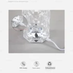 Lampe Rose en cristal, lampe en cristal tactile, changement de couleur, synchronisation musicale, lampe RVB