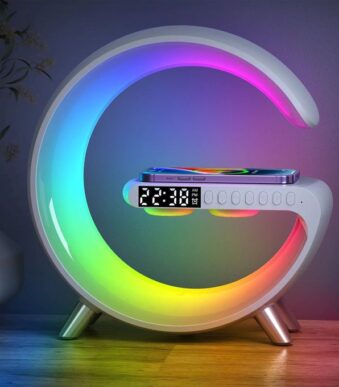 Lampe LED - haut-parleur Bluetooth - chargeur sans fil