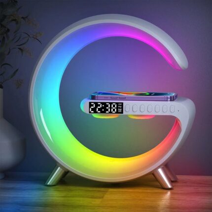 Lampe LED - haut-parleur Bluetooth - chargeur sans fil