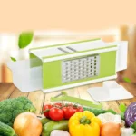 Batterie de cuisine multifonction avec boîte à conteneurs, coupe-légumes, broyeur, trancheuse