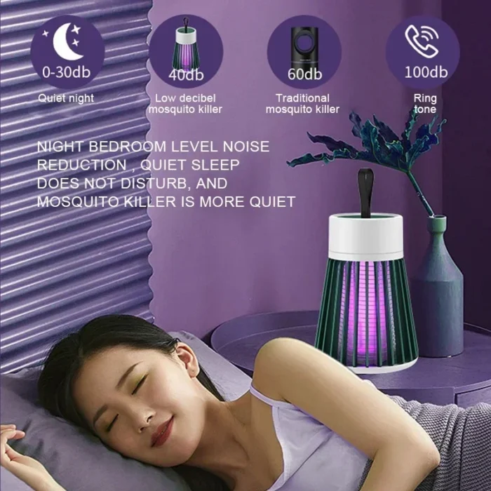 Lampe anti-moustique UV rechargeable par USB, 1200 mAh,