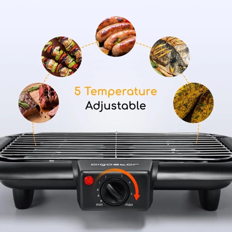 Grill Barbecue électrique d'intérieur, sans fumée, Portable, pour aliments