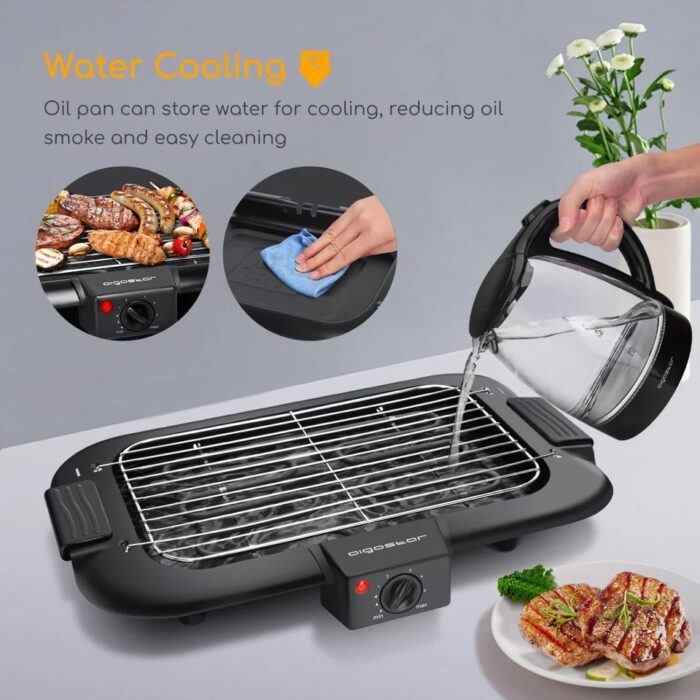 Grill Barbecue électrique d'intérieur, sans fumée, Portable, pour aliments