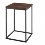 Table d'appoint Carré - bois et métal -Marron H/L(60cm/40cm)