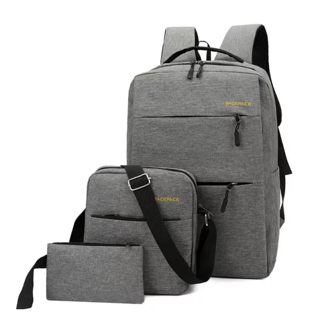 Sac à dos 3 pièces Pour Ordinateur Portable Avec Câble USB