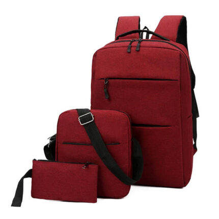 Sac à dos 3 pièces Pour Ordinateur Portable Avec Câble USB